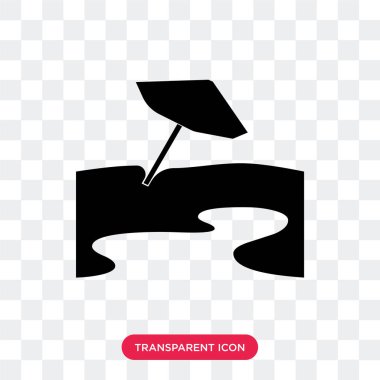 Saydam arka plan üzerinde güneş izole güneş şemsiyesi vektör simgesi