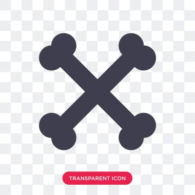 Saydam arka plan üzerinde kemik logosu d izole kemik vektör simgesi