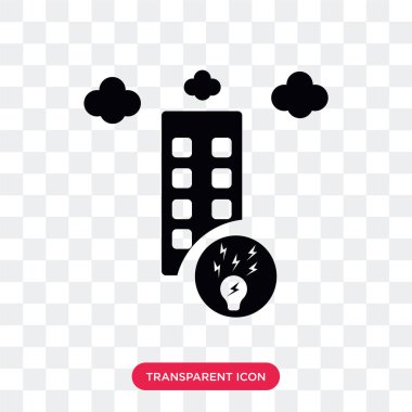 Saydam arka plan üzerinde akıllı izole akıllı şehir vektör simgesi