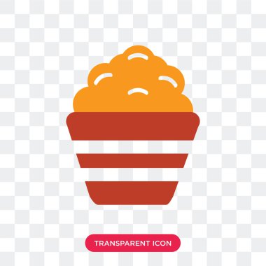 Saydam arka plan üzerinde patlamış mısır izole patlamış mısır vektör simgesi 