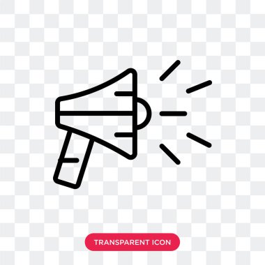 Saydam arka plan üzerinde Megaph izole Megafon vektör simgesi