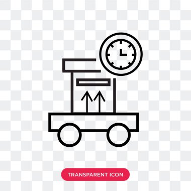 Saydam arka plan üzerinde paket izole paket vektör simgesi 