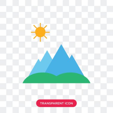 Saydam arka plan üzerinde Mountai izole dağ vektör simgesi