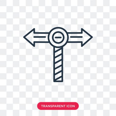 Saydam arka plan üzerinde yol logo tasarımı izole yol vektör simgesi