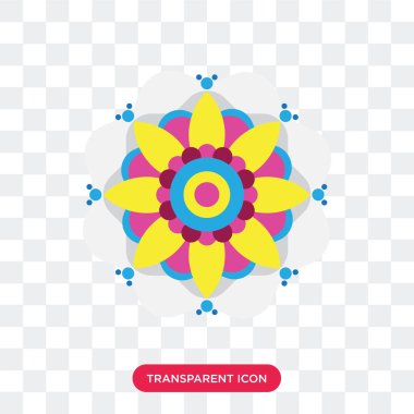 Saydam arka plan üzerinde Rangoli izole Rangoli vektör simgesi 
