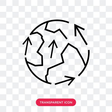 Saydam arka plan üzerinde Global lo izole küresel vektör simgesi