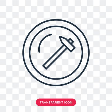 Saydam arka plan üzerinde çekiç logosunu tasarım izole çekiç vektör simgesi