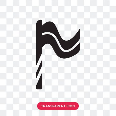 Bayrak simgesini şeffaf arka plan üzerinde bayrak logosu d izole vektör