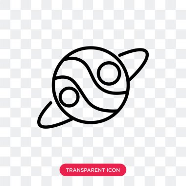 Saydam arka plan üzerinde gezegen lo izole gezegen vektör simgesi