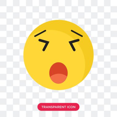 Esneme gülümseme üzerinde şeffaf arka plan, izole vektör simgesi Ya