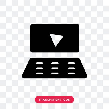 Saydam arka plan üzerinde Laptop lo izole dizüstü vektör simgesi