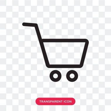 Saydam arka plan üzerinde Sh izole alışveriş sepeti vektör simgesi