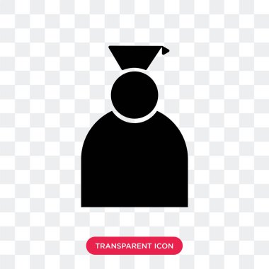 Saydam arka plan üzerinde Graduat izole lisansüstü vektör simgesi