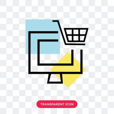 Saydam arka plan üzerinde Onli izole online alışveriş vektör simgesi