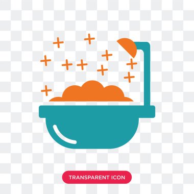 Saydam arka plan üzerinde küvet izole küvet vektör simgesi 