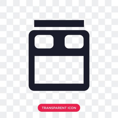 Saydam arka plan üzerinde yatak logo des izole yatak vektör simgesi