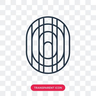 Saydam arka plan üzerinde parmak izi logo tasarımı izole parmak izi vektör simgesi