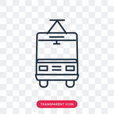 Saydam arka plan üzerinde troleybüs logo tasarımı izole troleybüs vektör simgesi