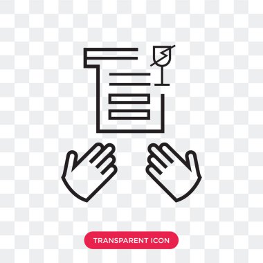 Saydam arka plan üzerinde Fragile izole kırılgan vektör simgesi 