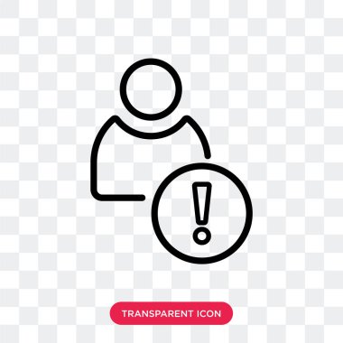 Saydam arka plan üzerinde dikkat izole uyarı vektör simgesi 