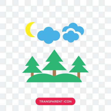 Saydam arka plan üzerinde orman lo izole orman vektör simgesi