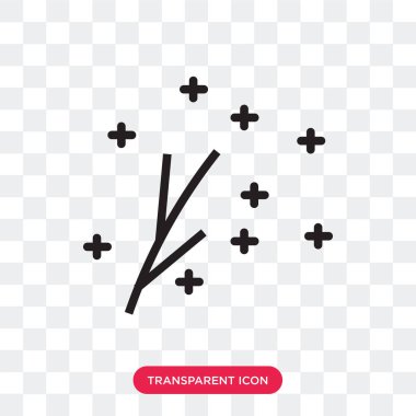 Saydam arka plan üzerinde Magic izole sihirli değnek vektör simgesi