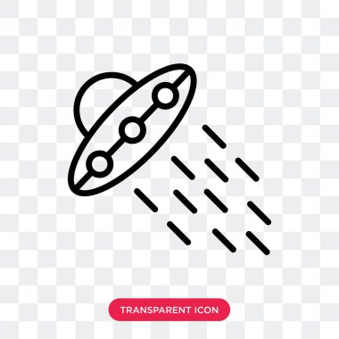Saydam arka plan üzerinde Ufo logo des izole Ufo vektör simgesi