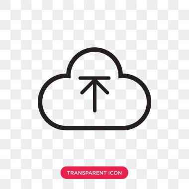 Saydam arka plan üzerinde Upload lo izole vektör simge yüklemek