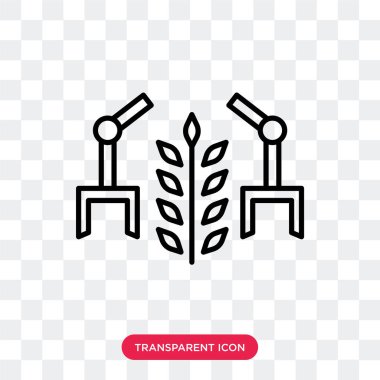 Saydam arka plan üzerinde Robot Kol logo tasarımı izole robot kol vektör simgesi