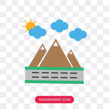 Saydam arka plan üzerinde Mountai izole dağ vektör simgesi