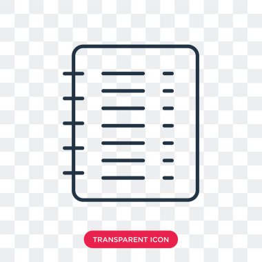 Saydam arka plan üzerinde defter logo tasarımı izole defter vektör simgesi