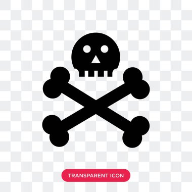 Saydam arka plan üzerinde kafatası logo izole kafatası vektör simgesi