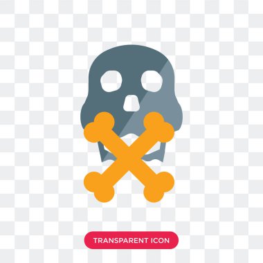 Saydam arka plan üzerinde kafatası logo izole kafatası vektör simgesi