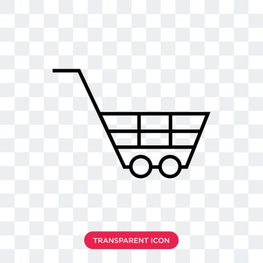 Saydam arka plan üzerinde Sh izole alışveriş sepeti vektör simgesi