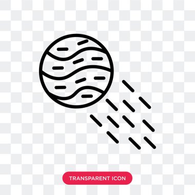 Saydam arka plan üzerinde kuyruklu yıldız logo izole kuyruklu yıldız vektör simgesi