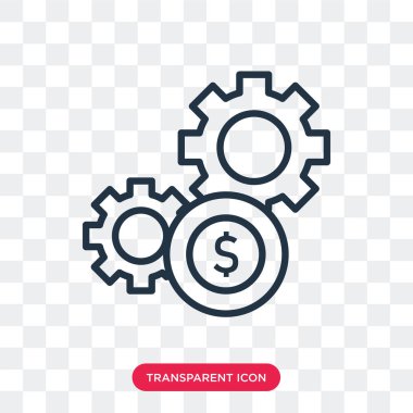 Saydam arka plan üzerinde dişli logo tasarımı izole dişli vektör simgesi