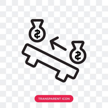 Saydam arka plan üzerinde denge izole denge vektör simgesi 