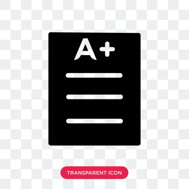 Saydam arka plan üzerinde sınav logosu d izole sınav vektör simgesi