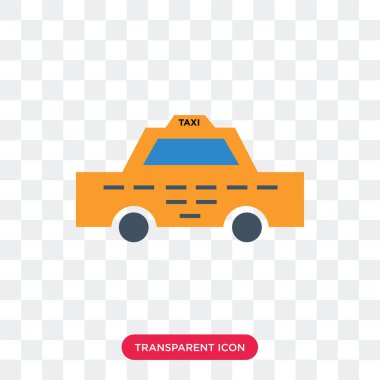 Saydam arka plan üzerinde taksi logosu d izole taksi vektör simgesi