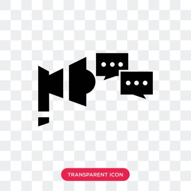 Saydam arka plan üzerinde Megaph izole Megafon vektör simgesi