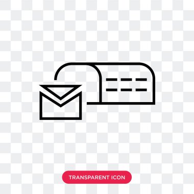 Saydam arka plan üzerinde Postbox izole postbox vektör simgesi 