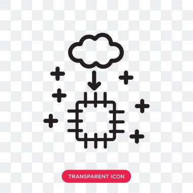 Yapay zeka vektör simgesi üzerinde saydam arka izole