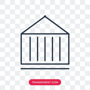 Saydam arka plan üzerinde konteyner logo tasarımı izole konteyner vektör simgesi