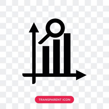 Saydam arka plan üzerinde izole arama analitik vektör simgesi, 