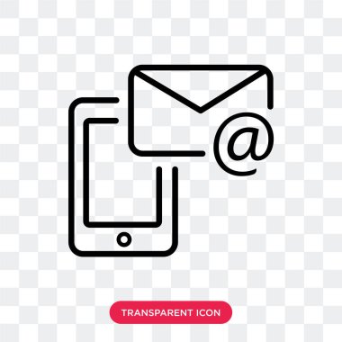 E-posta vektör simgesi şeffaf arka plan üzerinde e-posta logo izole