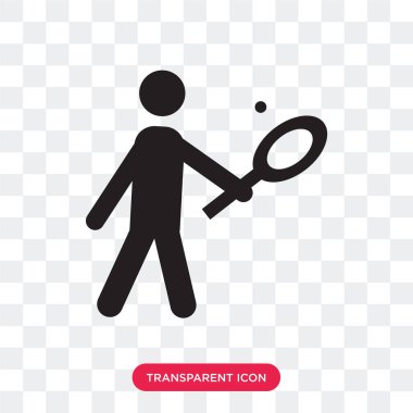 Şeffaf arka plan, Te izole tenis oyuncu vektör simgesi