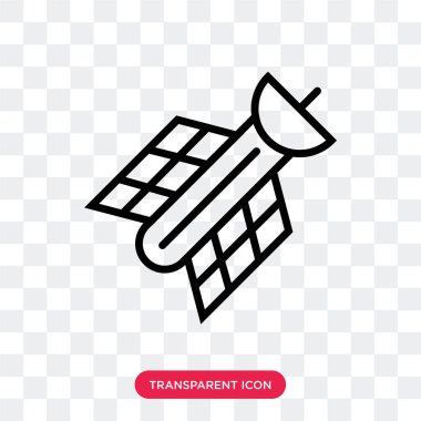 Saydam arka plan üzerinde Satell izole uydu vektör simgesi