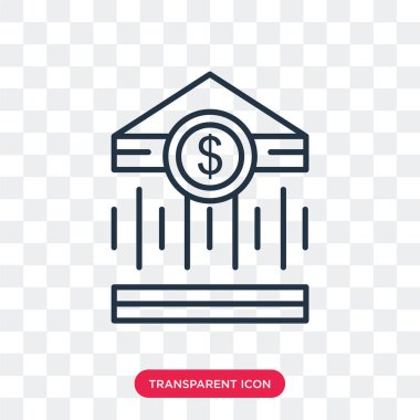 Saydam arka plan üzerinde banka logo tasarımı izole banka vektör simgesi