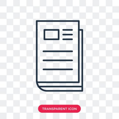 Saydam arka plan üzerinde gazete logo tasarımı izole gazete vektör simgesi