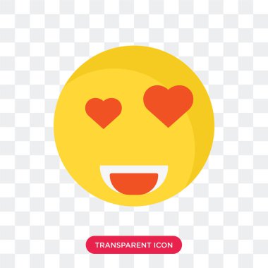 Aşık vektör simgesi içinde şeffaf arka plan üzerinde izole gülümse